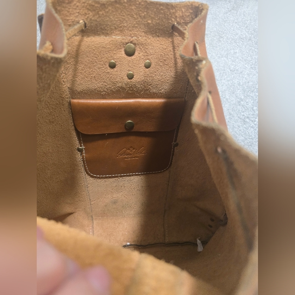 Patricia Nash Vintage Leather Backpack Tan Boho Travel Vacation Western Cottage - Picture 13 of 16